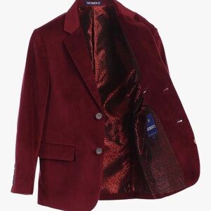 Gioberti Boys Velvet Formal Blazer Size 2T (Burgundy)